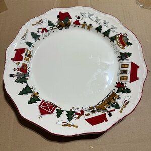 Holiday Christmas Village scene 10” by Mason’s.  Discontinued piece